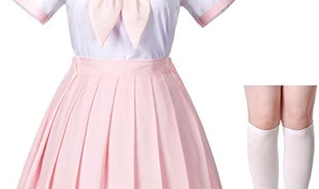 Japanese Anime School Girls Pink Sailor Dress