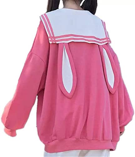Japanese kawaii teenage girl rabbit long sleeve sweatshirt pullover hoodie