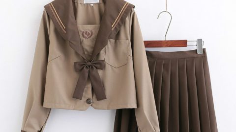Japanese school girl short sleeve/long sleeve uniform cosplay jk set