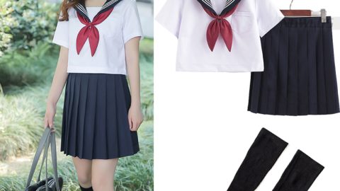 japanese-high-school-student-uniform-with-pleated-skirt-and-sailor-skirt